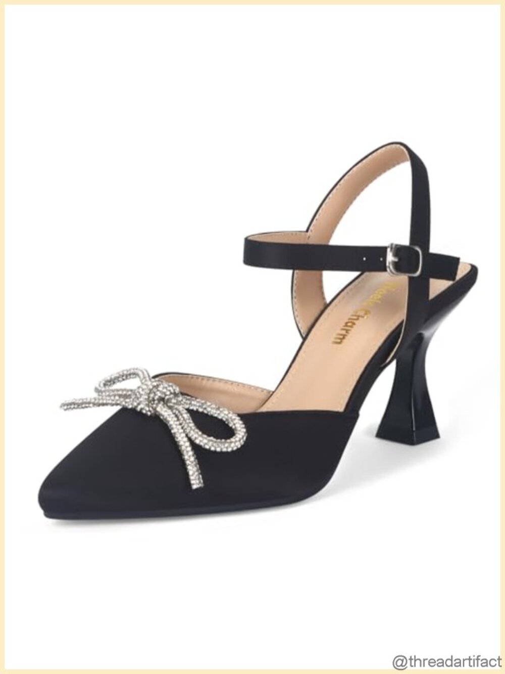 Women's Pointed Toe Slingback Stiletto Pumps Ankle Strap High Heel